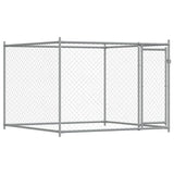 NNEVL Dog Cage with Door Grey 4x2x1.5 m Galvanised Steel