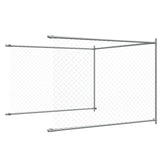 NNEVL Dog Cage with Door Grey 4x2x1.5 m Galvanised Steel
