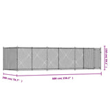 NNEVL Dog Cage with Door Grey 6x2x1.5 m Galvanised Steel