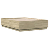 NNEVL Bed Frame without Mattress Sonoma Oak 135x190 cm