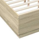 NNEVL Bed Frame without Mattress Sonoma Oak 135x190 cm