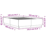 NNEVL Bed Frame without Mattress Sonoma Oak 135x190 cm