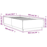 NNEVL Bed Frame White 90x190 cm Engineered Wood