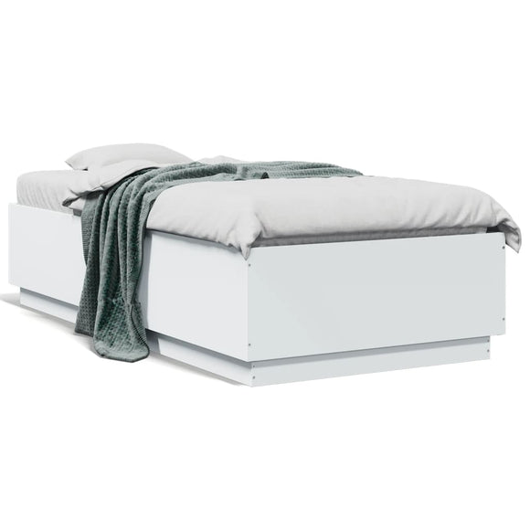 NNEVL Bed Frame White 90x190 cm Engineered Wood