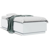 NNEVL Bed Frame White 90x190 cm Engineered Wood