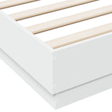 NNEVL Bed Frame White 150x200 cm Engineered Wood