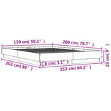 NNEVL Bed Frame White 150x200 cm Engineered Wood