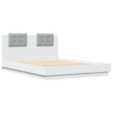 NNEVL Bed Frame with Headboard White 150x200 cm Engineered Wood