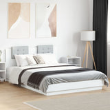 NNEVL Bed Frame with Headboard White 150x200 cm Engineered Wood