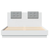 NNEVL Bed Frame with Headboard White 150x200 cm Engineered Wood