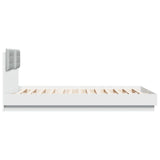 NNEVL Bed Frame with Headboard White 150x200 cm Engineered Wood