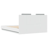 NNEVL Bed Frame with Headboard White 150x200 cm Engineered Wood