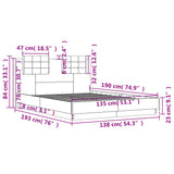 NNEVL Bed Frame without Mattress White 135x190 cm