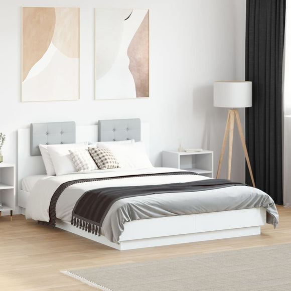 NNEVL Bed Frame without Mattress White 135x190 cm