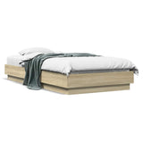 NNEVL Bed Frame without Mattress Sonoma Oak 90x190 cm Engineered Wood