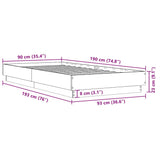 NNEVL Bed Frame without Mattress Sonoma Oak 90x190 cm Engineered Wood