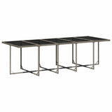 NNEVL 15 Piece Garden Dining Set with Cushions Grey Poly Rattan