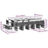 NNEVL 15 Piece Garden Dining Set with Cushions Grey Poly Rattan