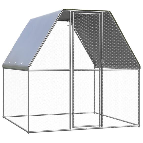 NNEVL Chicken Cage Silver and Grey 2x2x2 m Galvanised Steel