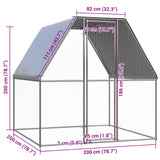 NNEVL Chicken Cage Silver and Grey 2x2x2 m Galvanised Steel