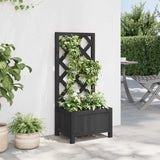NNEVL Planter with Trellis Black Solid Wood Fir