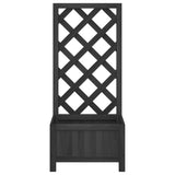 NNEVL Planter with Trellis Black Solid Wood Fir