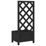 NNEVL Planter with Trellis Black Solid Wood Fir