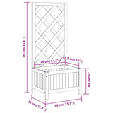 NNEVL Planter with Trellis Black Solid Wood Fir