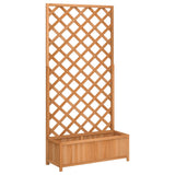 NNEVL Planter with Trellis Brown Solid Wood Fir
