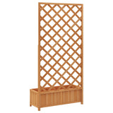 NNEVL Planter with Trellis Brown Solid Wood Fir