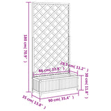 NNEVL Planter with Trellis Brown Solid Wood Fir
