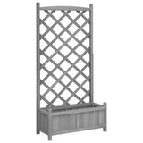 NNEVL Planter with Trellis Grey Solid Wood Fir