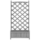 NNEVL Planter with Trellis Grey Solid Wood Fir