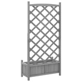 NNEVL Planter with Trellis Grey Solid Wood Fir
