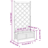 NNEVL Planter with Trellis Grey Solid Wood Fir