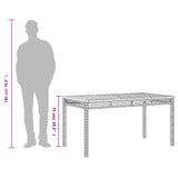 NNEVL Garden Table Black 140x80x75 cm Poly Rattan Acacia Wood
