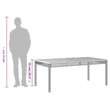 NNEVL Garden Table Black 180x90x75 cm Poly Rattan Acacia Wood