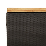 NNEVL Garden Storage Box Black 80x40x48 cm Poly Rattan Acacia Wood