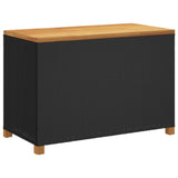 NNEVL Garden Storage Box Black 110x55x63 cm Poly Rattan Acacia Wood