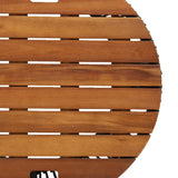 NNEVL Garden Side Tables 2 pcs with Wooden Top Black Poly Rattan