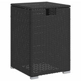 NNEVL Propane Tank Cover Table Black 40x40x60 cm Poly Rattan