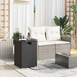 NNEVL Propane Tank Cover Table Black 40x40x60 cm Poly Rattan