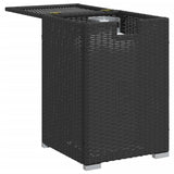 NNEVL Propane Tank Cover Table Black 40x40x60 cm Poly Rattan