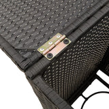 NNEVL Propane Tank Cover Table Black 40x40x60 cm Poly Rattan