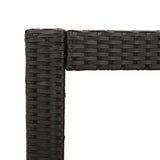 NNEVL Garden Side Table with Wooden Top Black 60x40x75 cm Poly Rattan