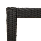 NNEVL Garden Side Table with Wooden Top Black 100x40x75 cm Poly Rattan