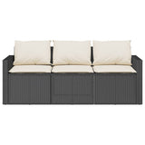 NNEVL 2 Piece Garden Dining Set with Cushions Black Poly Rattan