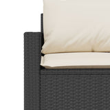 NNEVL 2 Piece Garden Dining Set with Cushions Black Poly Rattan