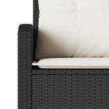 NNEVL L-shaped Couch Sofa with Cushions Black Poly Rattan
