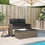NNEVL Reclining Garden Bench with Cushions Grey Poly Rattan